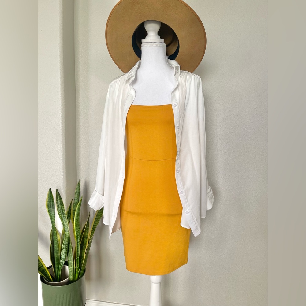 NWT - Forever 21 - Basic Yellow Knit Short Body Con Dress